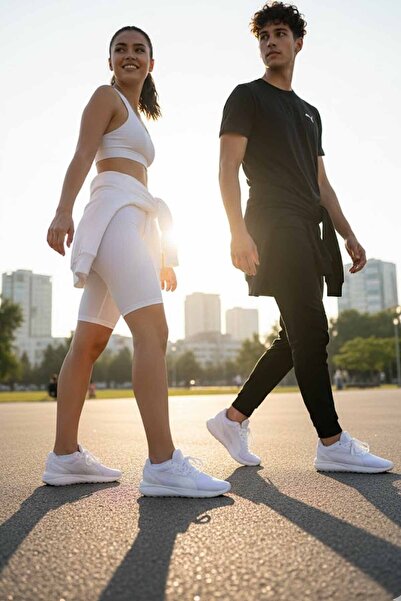 Puma Unisex White Daily Walking and Running Shoes B-7 Cosmic