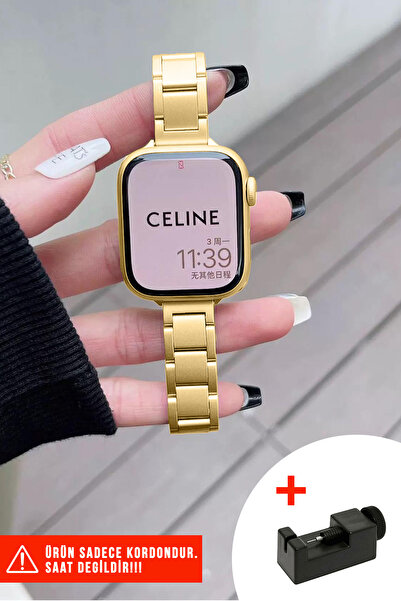 Nezih Case Slim Metal Band Compatible with Apple Watch Series 2/3/4/5/6/7/8/9/Se 38mm 40mm 41mm and Series 10/11 42mm