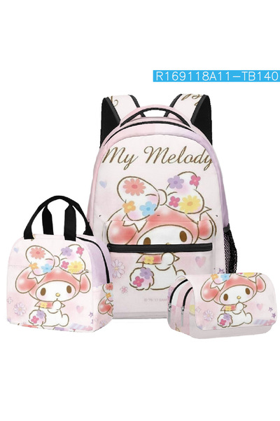 NO BRAND حقيبة ظهر كوروكو للطلاب، طقم من 3 قطع، متعدد الألوان، 30×17×40 سم، ح...