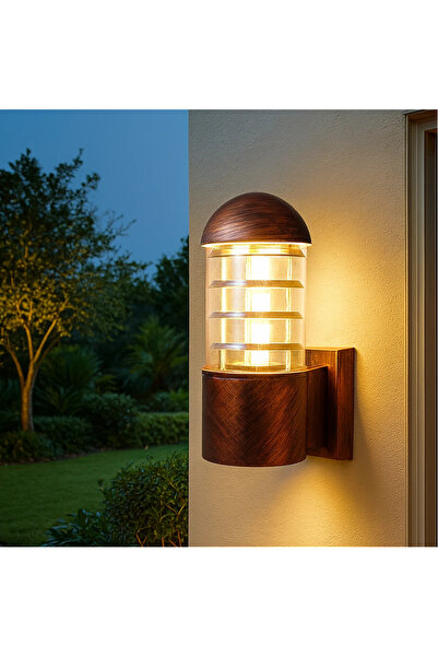 HAMER Elegant copper-colored single-light gate spotlight E27 dome shape