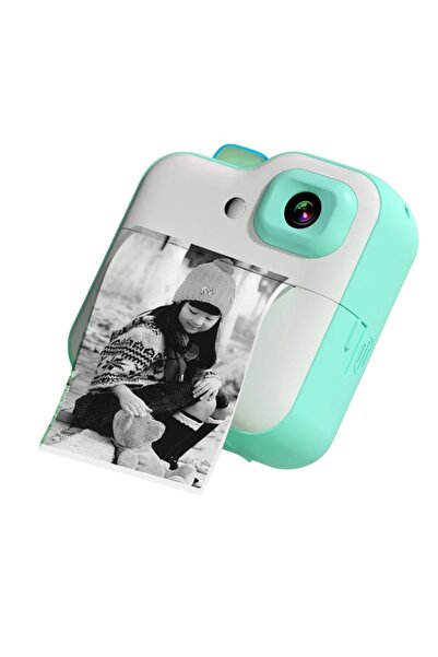oemco Children's digital camera with instant photo printing, 24 MP 1080p, 3.2" color LCD, Green