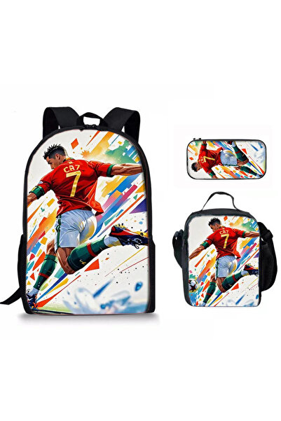 NO BRAND Cristiano Ronaldo Student Backpack, Large Capacity, 29x13x44cm, Mult...