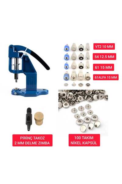 AiryFooT Tulumba Pres ve 4 Farklı Çıtçıt Kalıbı Set, Deri El Aleti