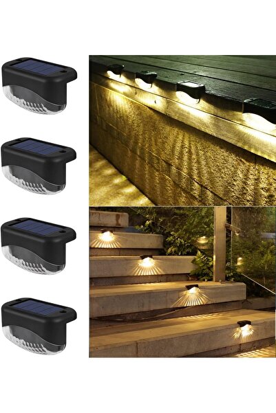 NALACAL مجموعة من 4 مصابيح LED مقاومة للماء للسلالم والسياج تعمل بالطاقة الشم...