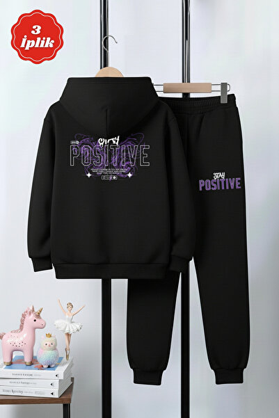 YA KO KİDS 3 İplik Ş cu căptușeală din fleece Winter Kangaroo Pocket Sırt Kel...