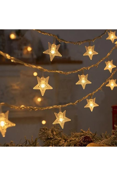 Coverzone Lumină LED de 30 de metri, lanț de stele cu priză, iluminat decorat...