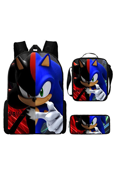 NO BRAND حقيبة ظهر كرتونية للطلاب، مجموعة من 3 قطع، 29×13×44 سم، B711-8