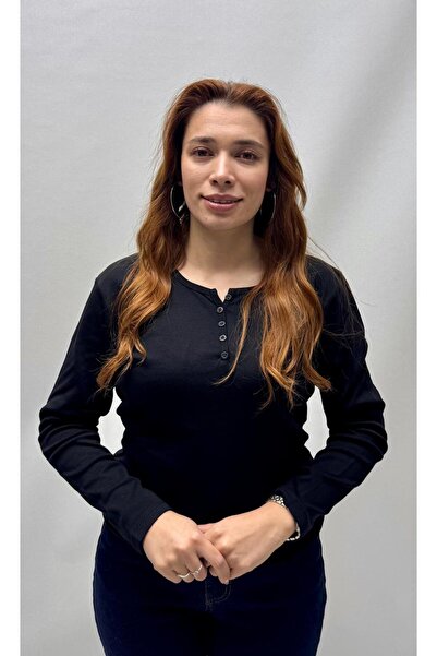 QYA Clothing تي شيرت أساسي بأكمام طويلة وقصة واسعة مصنوع من القطن بنسبة 100%