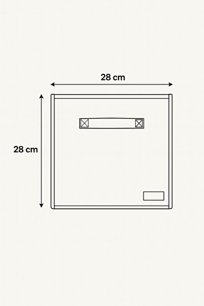 PH Prendi Home 2`li Bej Saklama Kutusu 28x28x28 Dekoratif Kulplu Organizer Dolap İçi Çamaşır Oyuncak Düzenleyici