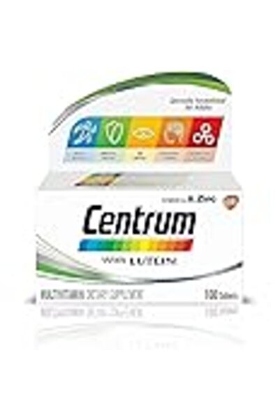 Centrum with Lutein, A-to-Z Multivitamin-Mineral Supplement for Adults, 100 Tablets