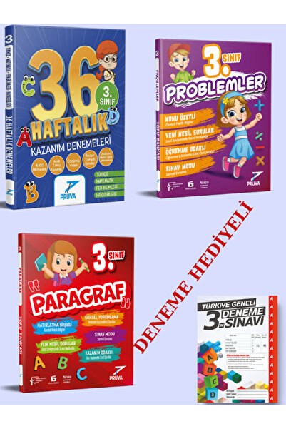 Pruva Akademi PRUVA 3. SINIF SET HAFTALIK DENEME+PARAGRAF+PROBLEM