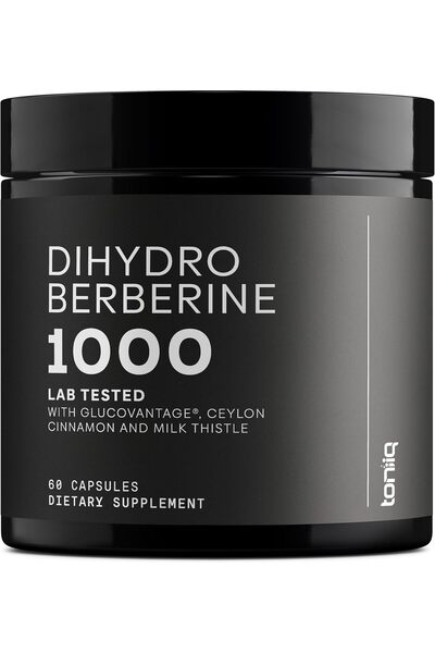 Toniiq Dihydroberberine Supplement - Ultra High Potency 1,000mg with GlucoVantage, Ceylon Cinnamon & Milk T