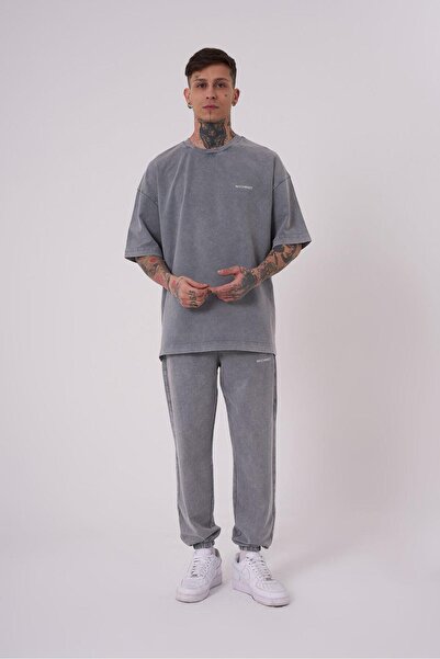 Machinist Men's Washing Luxury Oversized T-Shirt Gray