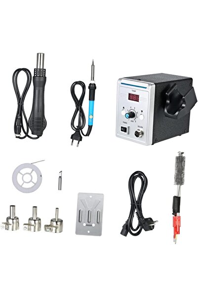 EACAM محطة لحام وإزالة لحام رقمية LED بقوة 700 واط 858D مع مسدس هواء ساخن ومك...