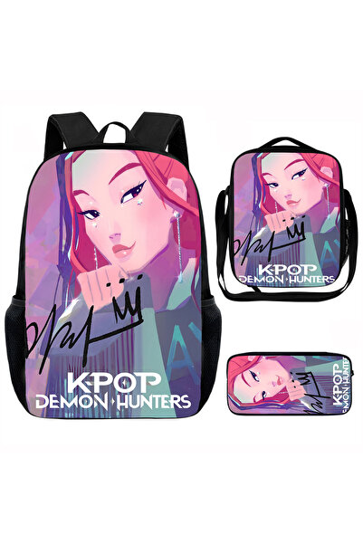 NO BRAND KPop Demon Hunters, Student Backpack 3-Piece Set, 29x12.5x39cm,ck+jy...