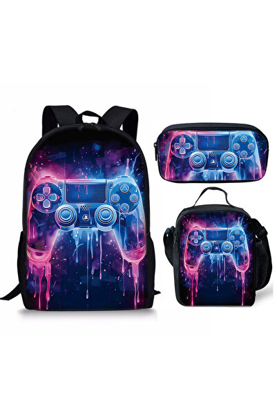 NO BRAND حقيبة ظهر للطلاب، مجموعة من 3 قطع، متعددة الألوان، 44×28×13 سم، حقيب...