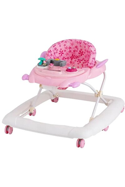 Toybox مشاية أطفال رالي قابلة للطي مع مقعد مبطن ناعم - وردي فاتح