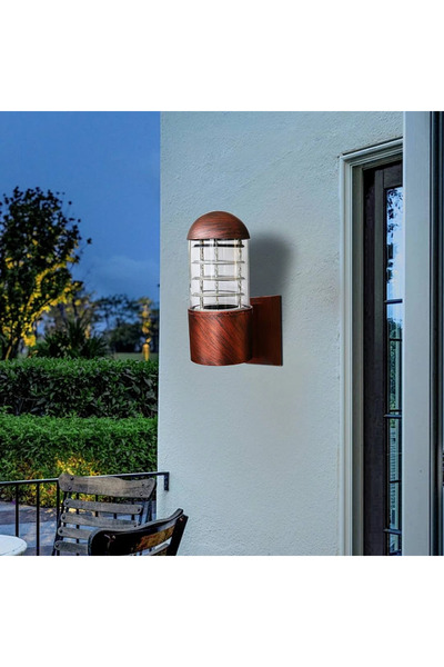 HAMER Elegant copper-colored single-light gate spotlight E27 dome shape