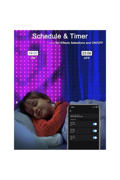 KEKE Modern RGB Magic Color Bluetooth Control LED Light String 2X2 Meter