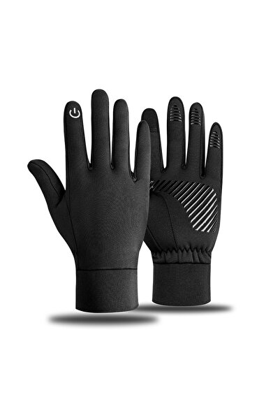 NO BRAND قفازات شتوية مبطن بالصوف ، دافئة للاستخدام الخارجي ومقاومة للانزلاق،...