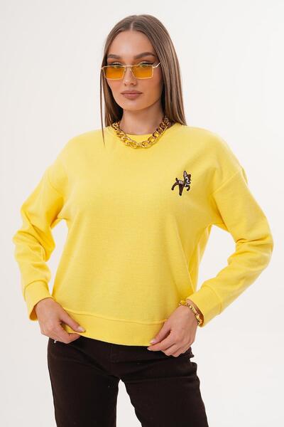 ŞİMAL Women's Ceylan Embroidered Thessaloniki Knitted Sweatshirt 255432 -