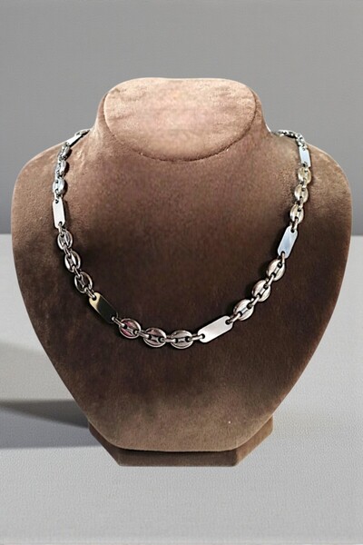 OSMANLI GÜMÜŞ Erkek Çelik Kolye - Gemici Model Plaka Erkek Çelik Kolye