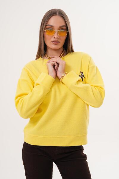 ŞİMAL Women's Ceylan Embroidered Thessaloniki Knitted Sweatshirt 255432 -