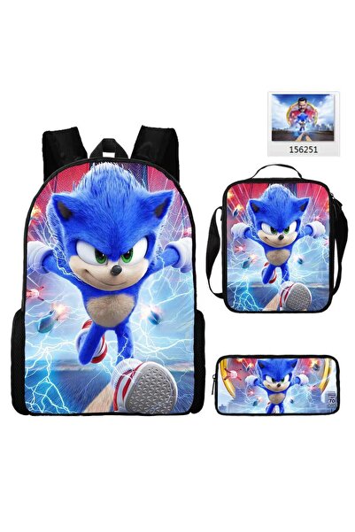 NO BRAND حقيبة ظهر كرتونية للطلاب، مجموعة من 3 قطع، 29×13×44 سم، B711-42