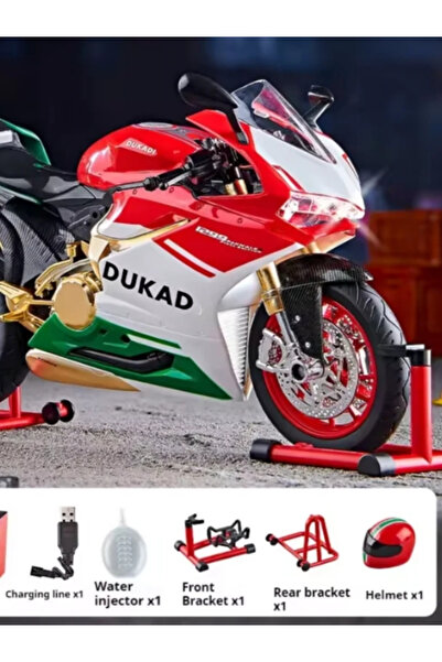 MotoGarage Ducati Panigale 1199 Tricolor 1:9 Ölçek Işıklı & Anahtarlı & Dumanlı Premium Motosiklet(25cm)