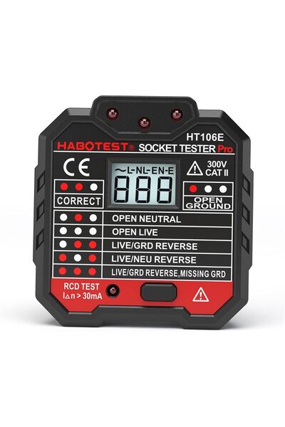 Morelian جهاز اختبار مقابس كهربائية متقدم RCD (شاشة LCD بإضاءة خلفية للجهد)