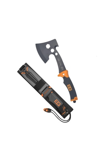 Ems Set drumetie format din cutit profesional de supravietuire cu teaca, amnar si topor 30 cm