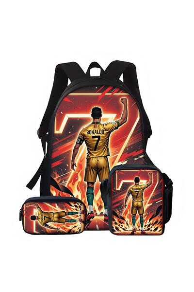 NO BRAND حقيبة ظهر كريستيانو رونالدو للطلاب، سعة كبيرة، 29×13×44 سم، متعددة ا...