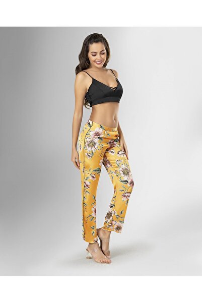 Loriva Women's Satin Three-Piece Pajama Set – Floral Print, Button-Up Top, Co...