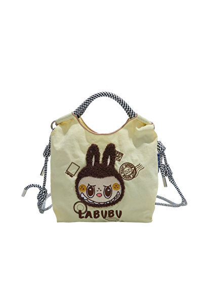 NO BRAND حقيبة حمل لابوبو، صفراء، 17×17×1 سم