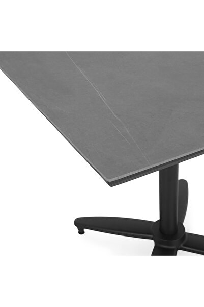 Maison Mex Masã grădină/terasă, CLEO, L.80 l.80 H.72 cm, negru/gri