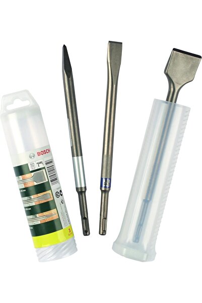 Bosch 2607019457 3-Piece SDS Plus Chisel Set, Silver