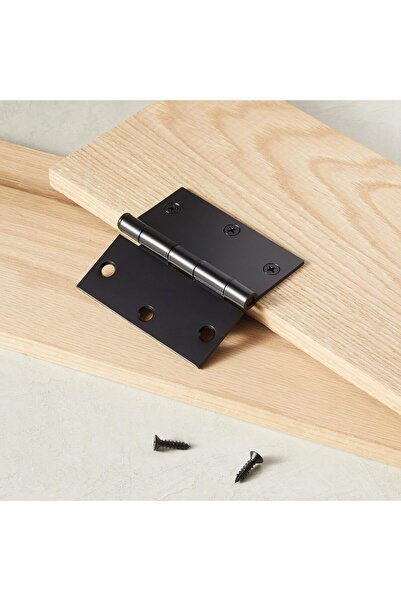 Amazon basics Square Door Hinges, 3.5 Inch x 3.5 Inch, 12 Pack, Matte Black