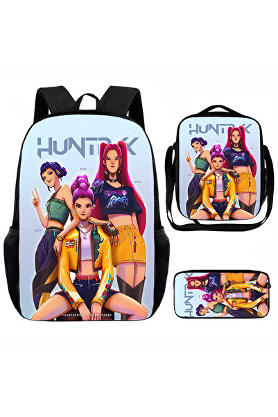 NO BRAND KPOP Demon Hunters, Student Backpack 3-Piece Set, 29x12.5x39cm, ck+j...