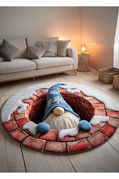 Markaev Cüce Yılbaşı Temalı Baskılı Dokuma Taban Halı 512 YNG