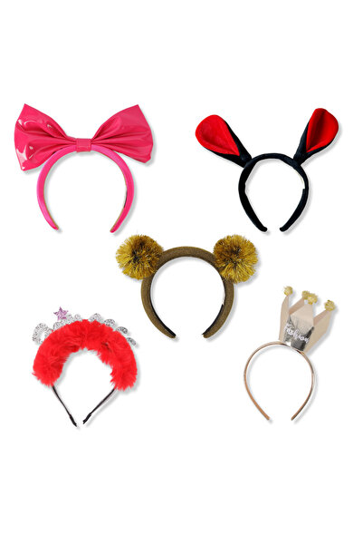 glitters Funky Hairband Collection, 5 Pack Premium Hairband Set, One Size, fo...