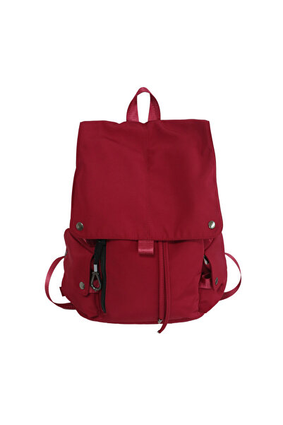 NO BRAND حقيبة مدرسية كبيرة السعة، 28×15×38، لون أحمر