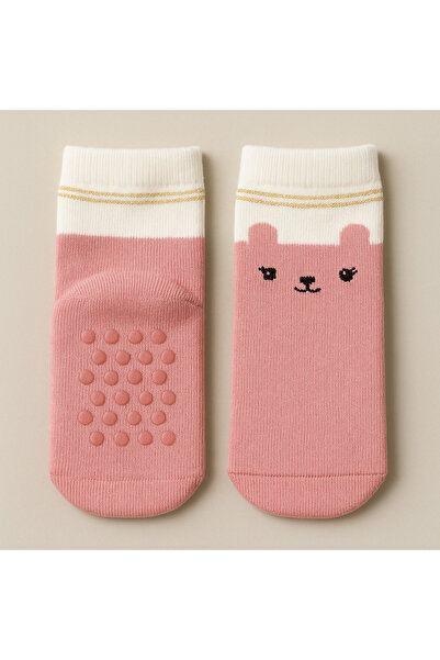 SOLDE SOCKS 2 Çift Aynı Model Pamuklu Kaymaz Taban Bebek Çorabı – Yıkamada Bo...
