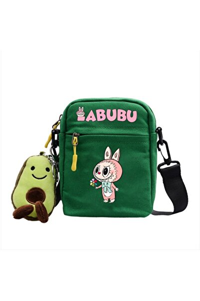 NO BRAND Labubu Crossbody shoulder bag, canvas, green, Bag-6
