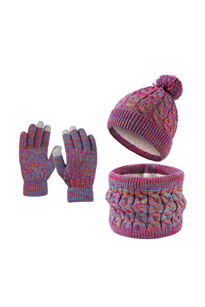 NO BRAND Children's Winter Warmth Set, Hat, Scarf, Gloves, Multiple Colors