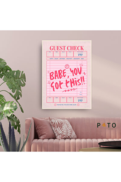 Pato Design 'Babe, You Got This!!' Tablo | Bej Çerçeveli | MDF & UV Baskı