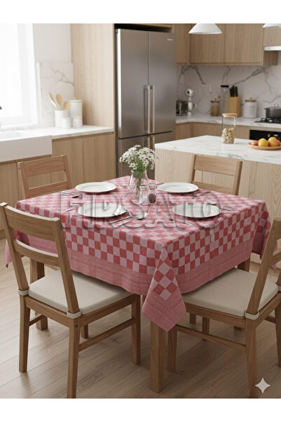 Fırsato Potihome Damalı Kenar Bordürlü Masa Örtüsü 140x140 cm Sofra Bezi, Piknik Örtüsü