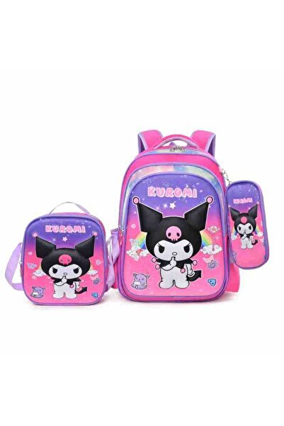 NO BRAND حقيبة ظهر للطلاب، مجموعة من 3 قطع، 42×21×30 سم، متعددة الألوان، حقيب...