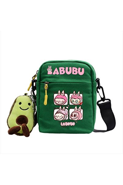 NO BRAND Labubu Crossbody shoulder bag, canvas, green, Bag-2