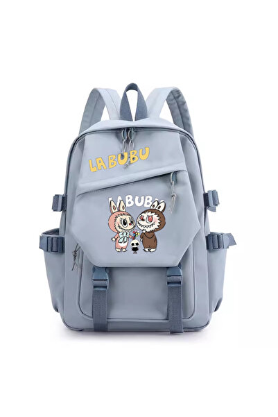 NO BRAND حقيبة كتف لابوبو، سعة كبيرة، 42x29x13 سم، أزرق