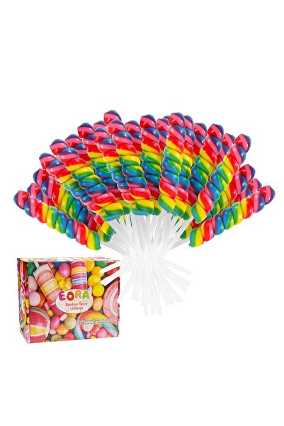 EORA مصاصات قوس قزح ملتوية ومدوّمة، عبوة من 32 قطعة (0.6 أونصة لكل قطعة) - فا...